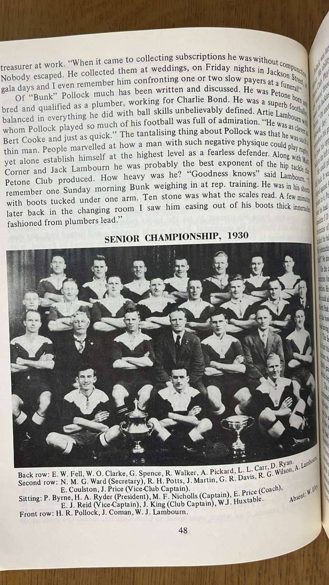 1885-1985 "True Blue" Petone Rugby Club & Centenary Service Programme, details below