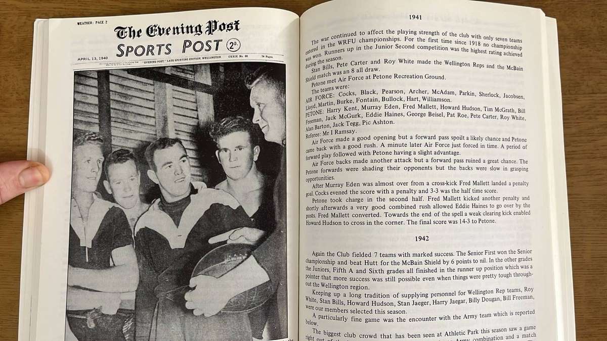 1885-1985 "True Blue" Petone Rugby Club & Centenary Service Programme, details below