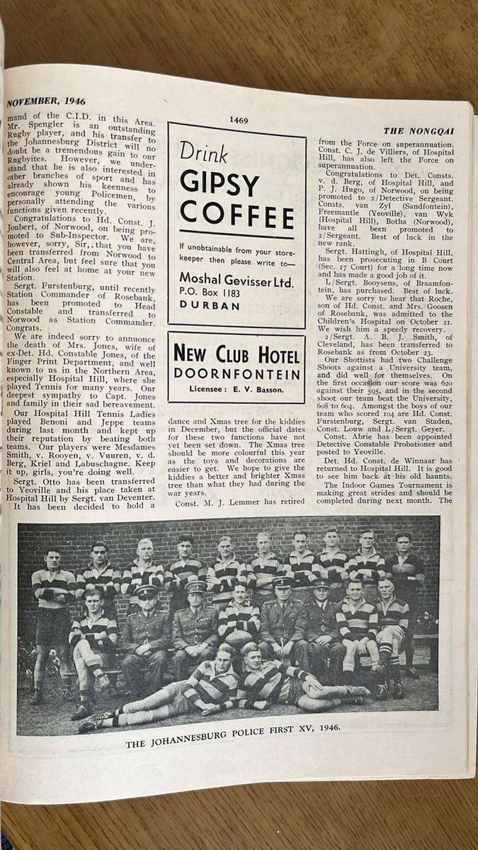 From Hannes Brewis Personal Collection - 1946 Nongqai, details below
