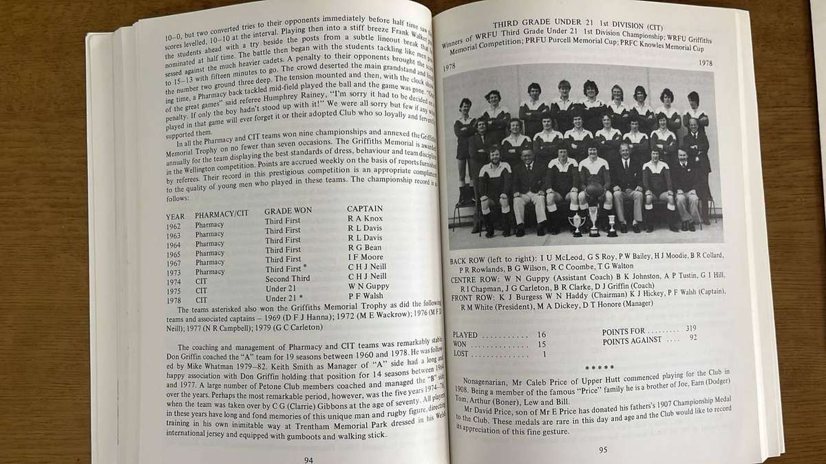 1885-1985 "True Blue" Petone Rugby Club & Centenary Service Programme, details below