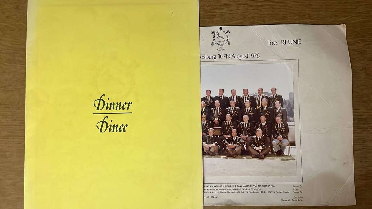 1951/52 Springboks Reunion Team Photo, Inscribed & Reunion Dinner Menu Card, details below