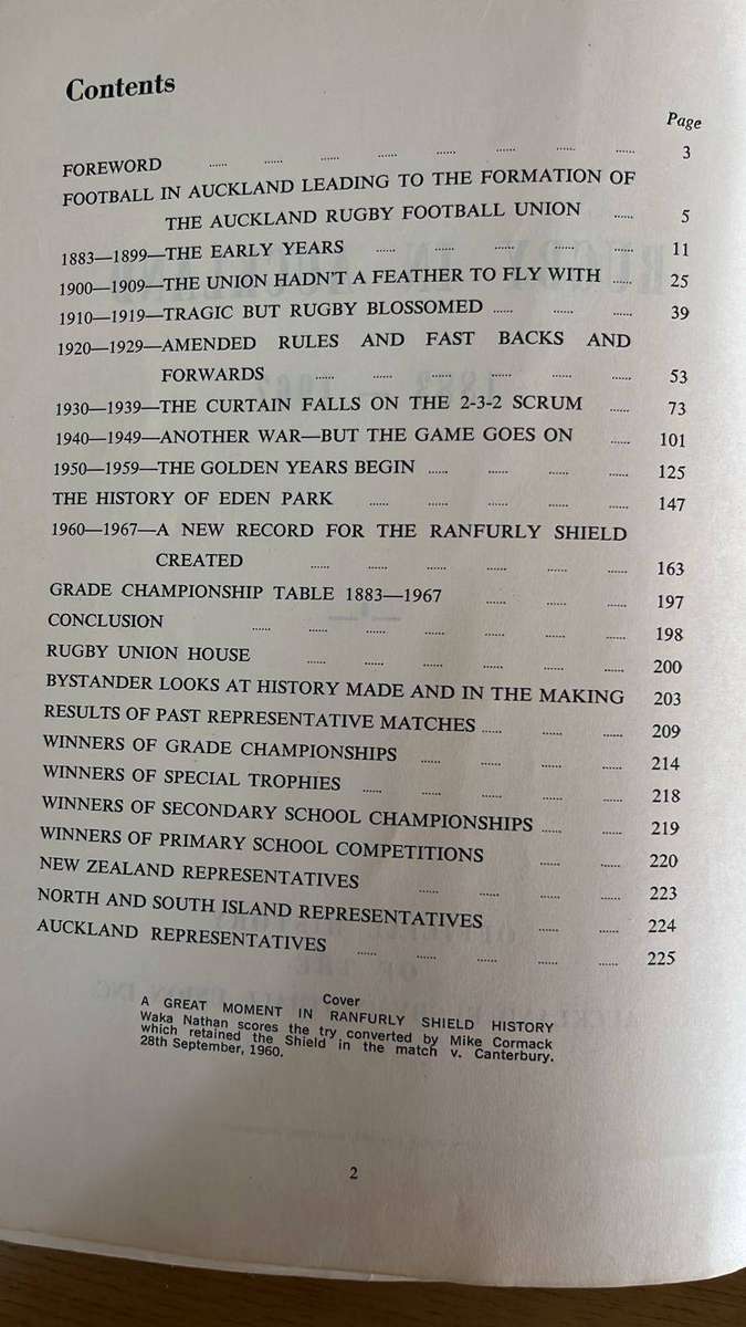 1883-1967 Rugby in Auckland Book, details below
