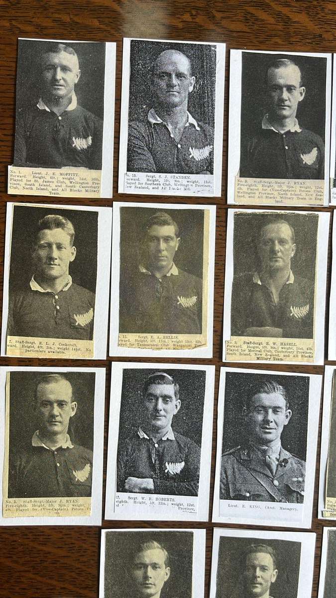 1919 New Zealand Services Touring South Africa Cards, Complete Set, details below