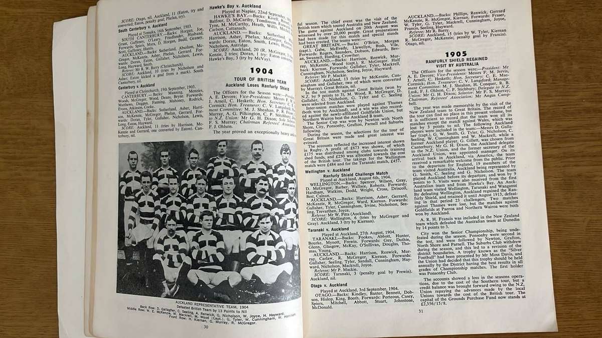 1883-1967 Rugby in Auckland Book, details below