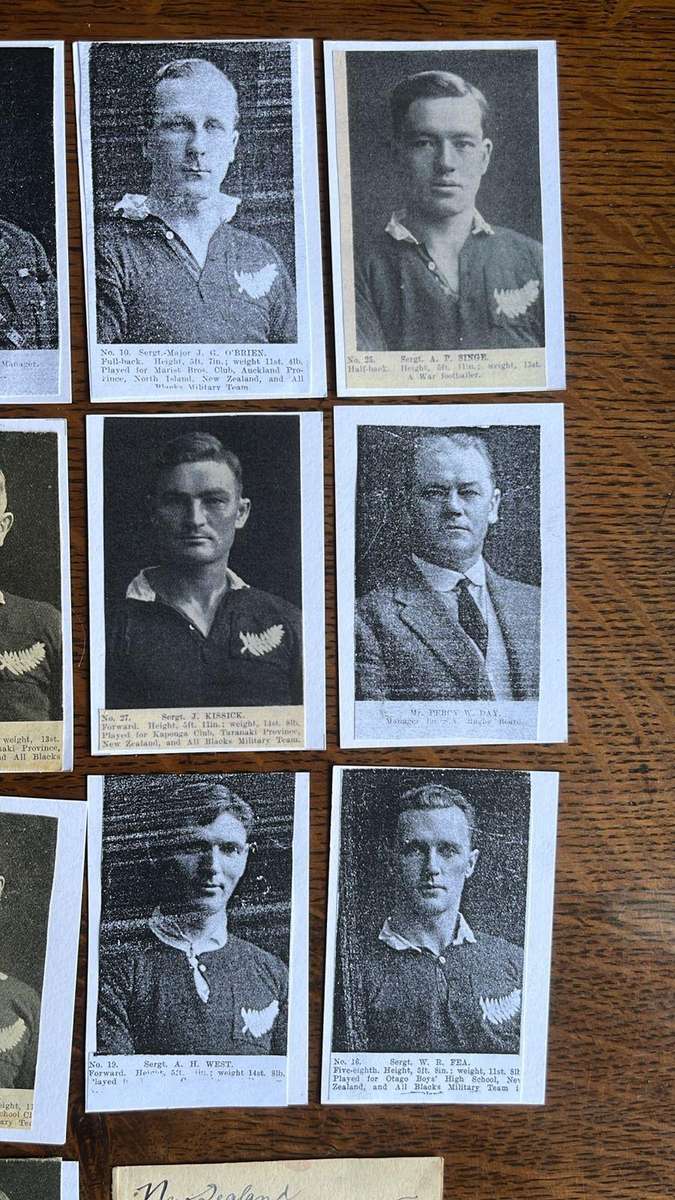 1919 New Zealand Services Touring South Africa Cards, Complete Set, details below