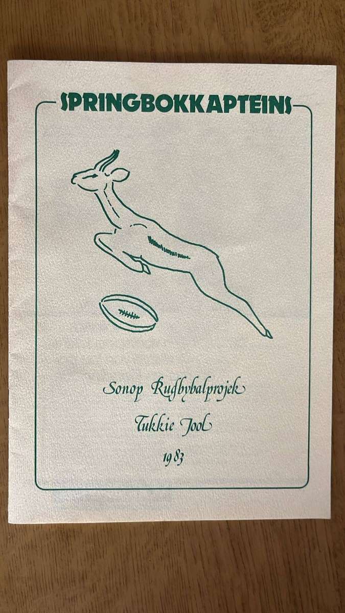 1983 Springbok Captains - Sonop Rugbybalprojek Tukkie Jool, details below