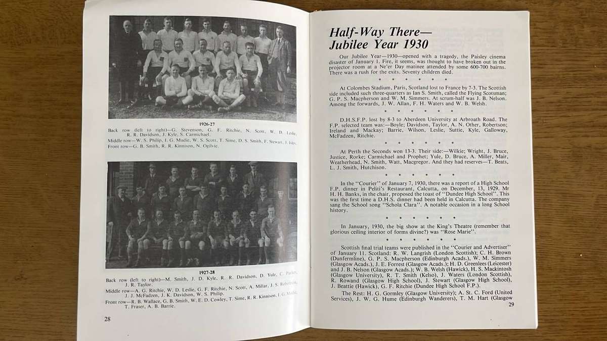 1880-1980 Dundee Rugby Club Centenary Souvenir, details below