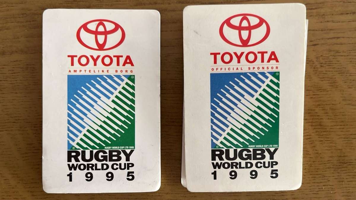 1995 Rugby World Cup Score Sheet Table & Itinerary, details below