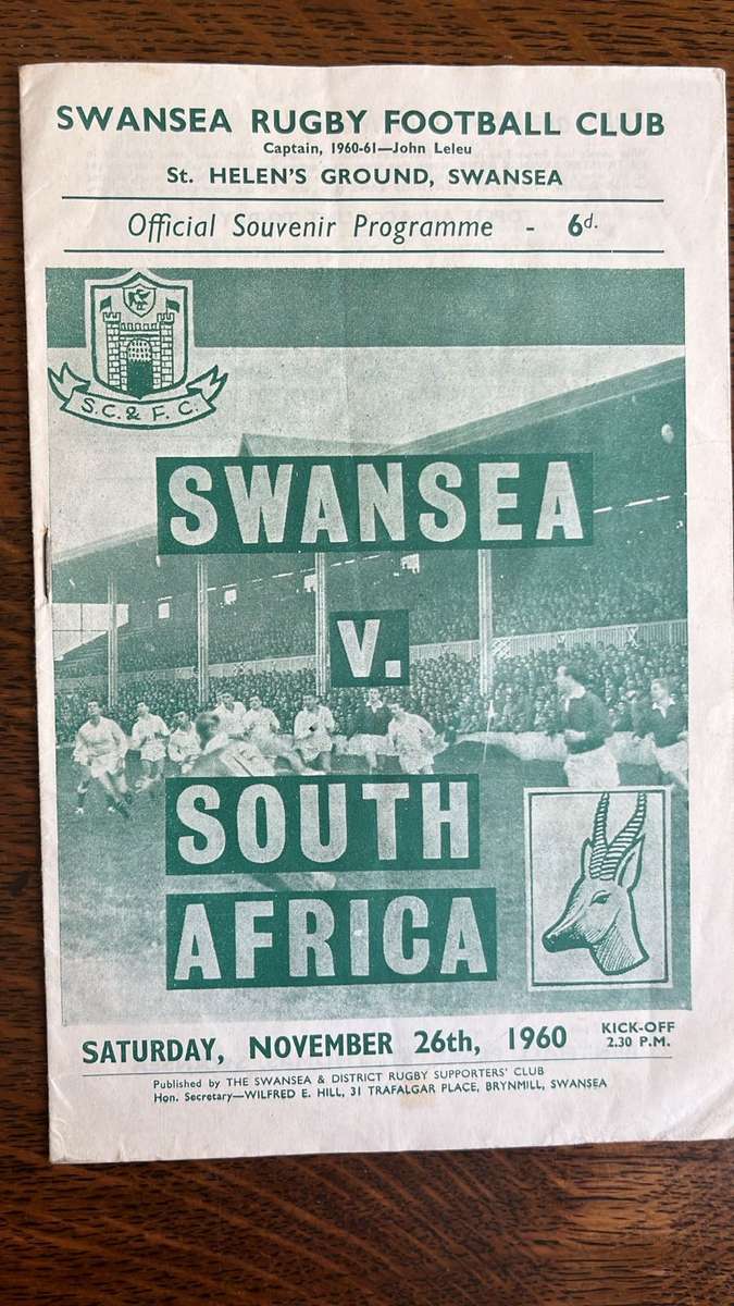 1960 Springbok Tour to U.K. & France, 2 x Programmes, Signed, details below
