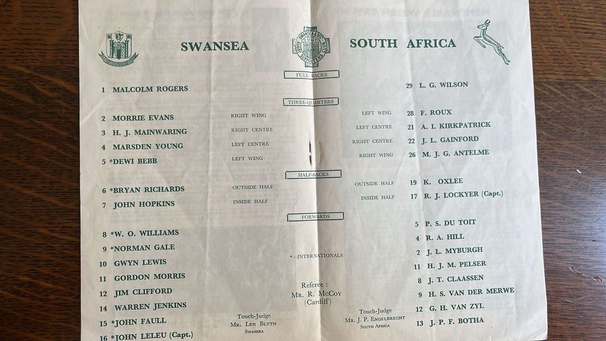 1960 Springbok Tour to U.K. & France, 2 x Programmes, Signed, details below