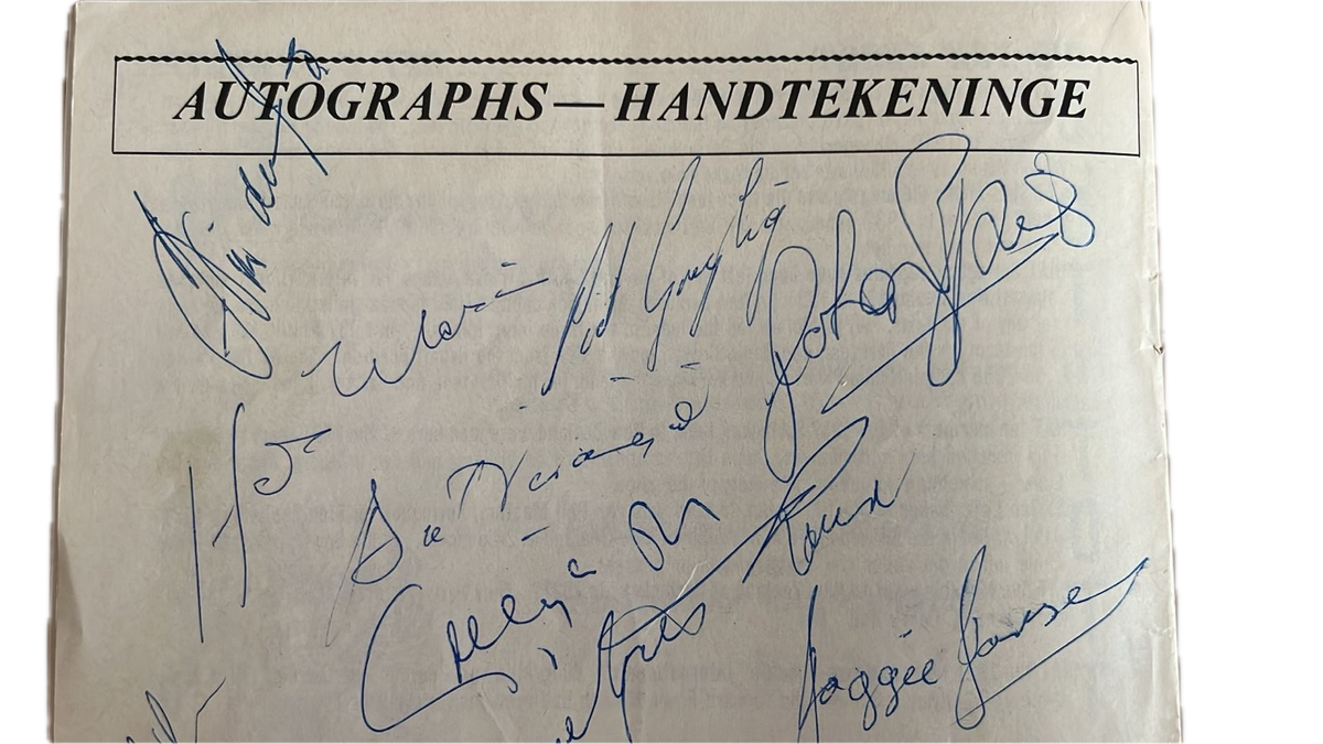 1970 All Blacks Tour to South Africa Signed Souvenir Edition & Brochure, (2 items) details below