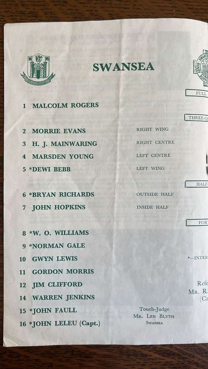 1960 Springbok Tour to U.K. & France, 2 x Programmes, Signed, details below