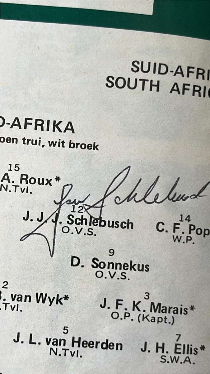 1974 British Lions vs South Africa at Boet Erasmus Stadium Signed Programme, details below