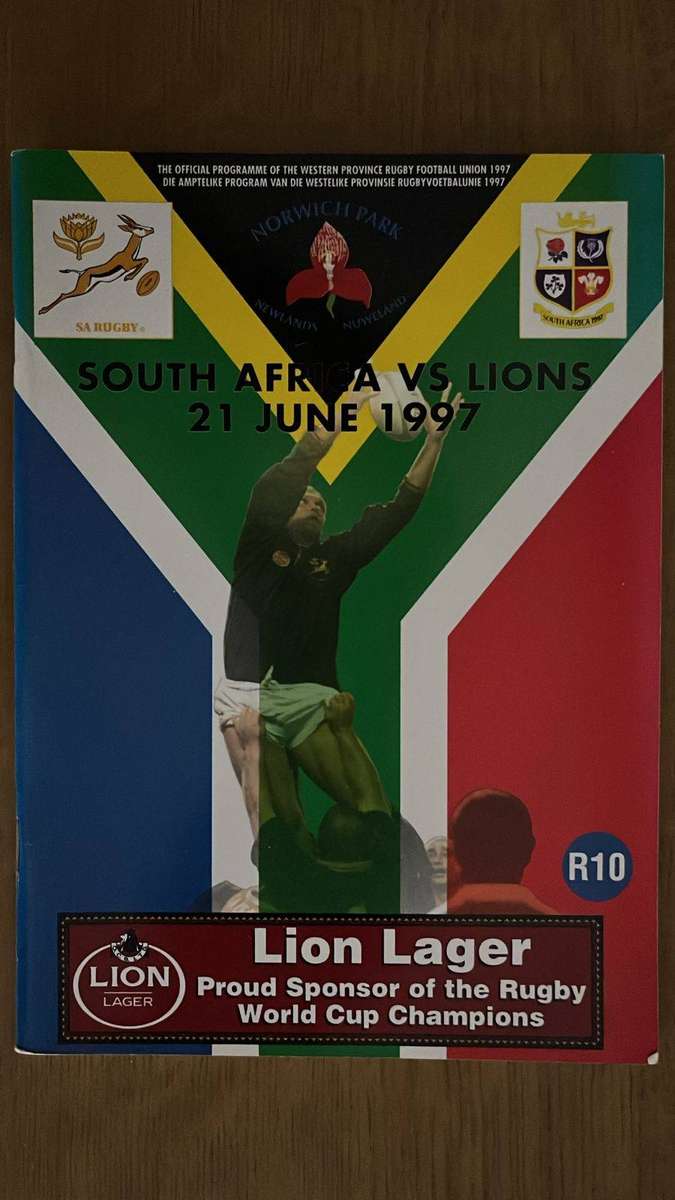 1997 South Africa vs British Lions, 1st Test at Newlands Programme, details below