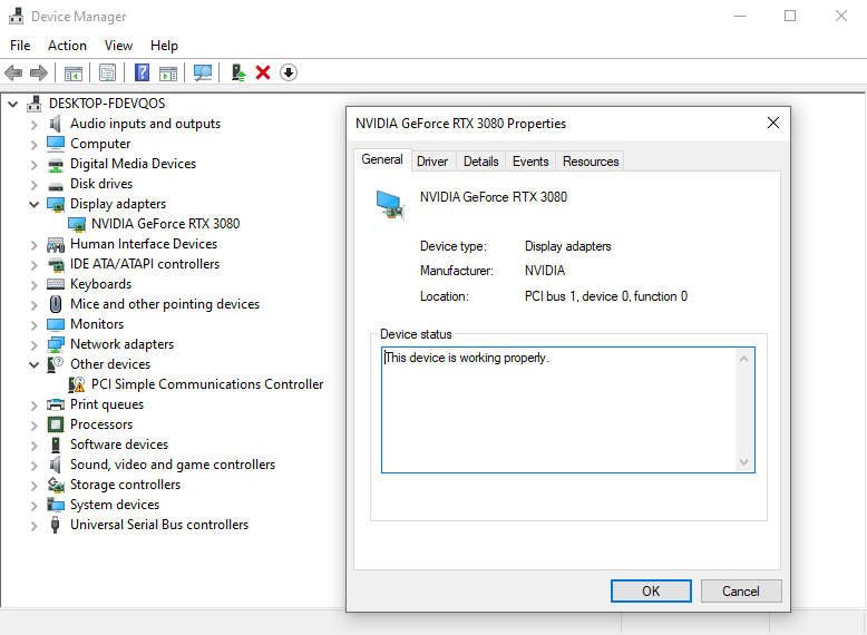 Palit Geforce RTX3080 10GB (Please read describtion)