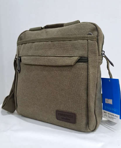 Canvas Unisex Crossbody / Shoulder Messenger Bag - Available in Black, Khaki and Green