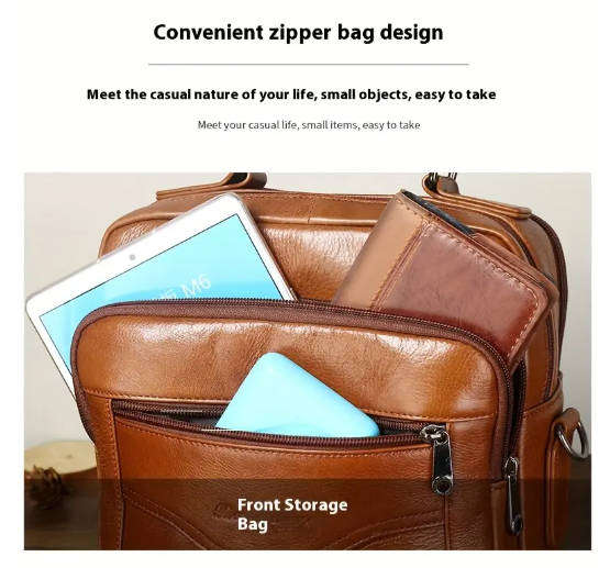 Vintage Full Grain Genuine Leather Crossbody