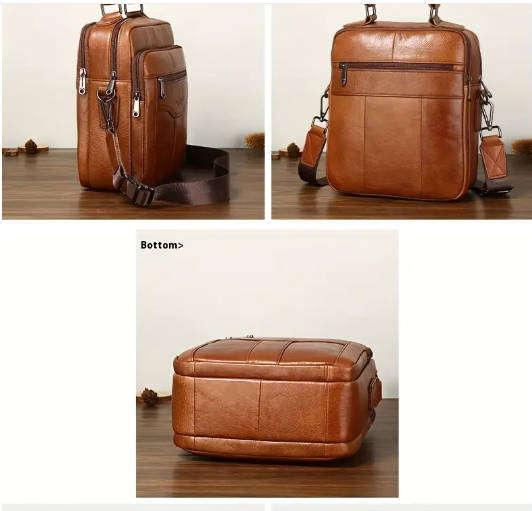 Vintage Full Grain Genuine Leather Crossbody