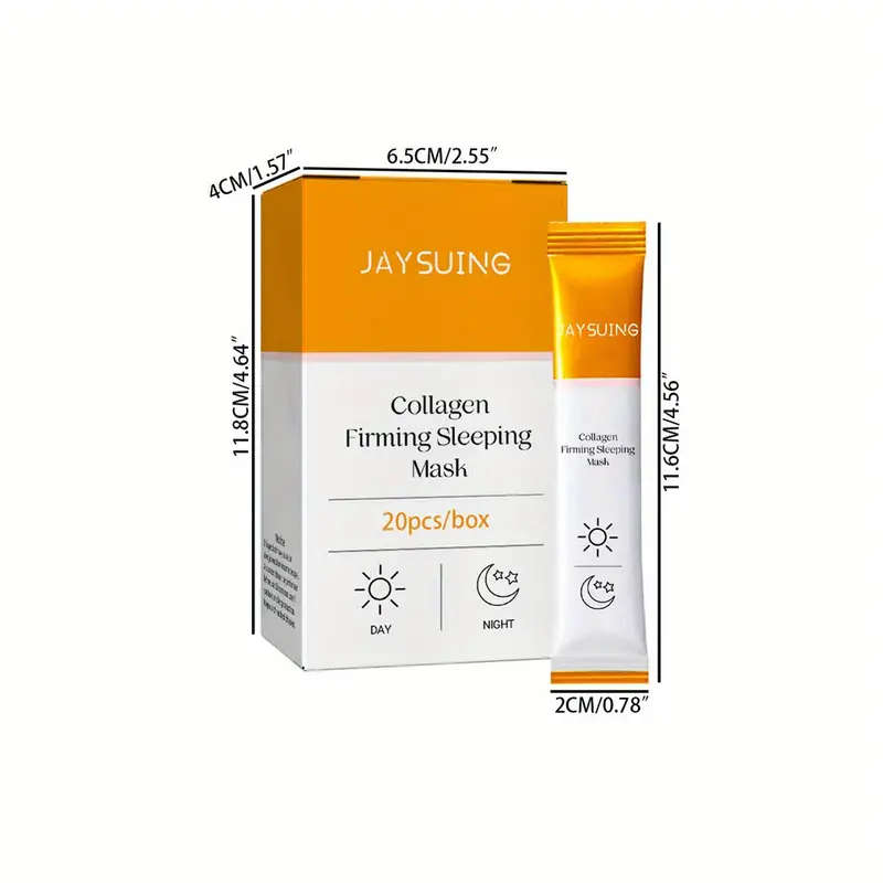 20pcs Collagen Rich Firming Sleeping Facial Mask - Hydrates, Smooths Wrinkles and Fine Lines