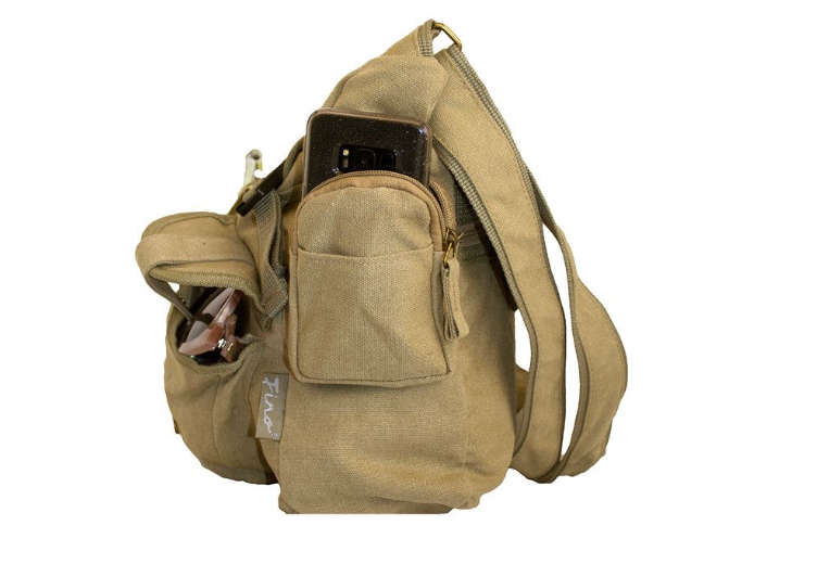 Retro Canvas / Messenger Bag in Khaki