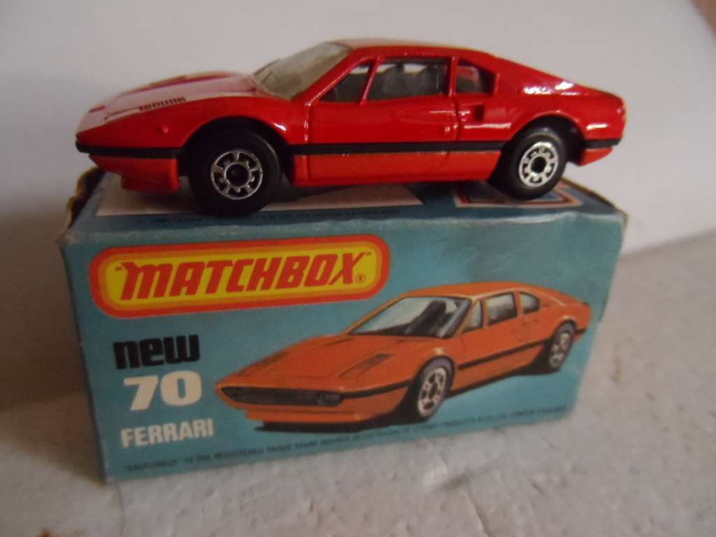 1980s Matchbox England Diecast Car Vehicle Mint & Box No 70 Red Ferrari 308 GTB