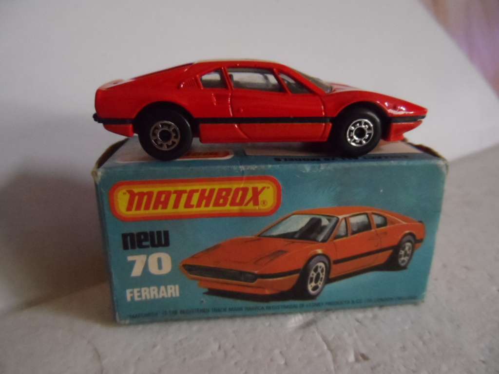 1980s Matchbox England Diecast Car Vehicle Mint & Box No 70 Red Ferrari 308 GTB