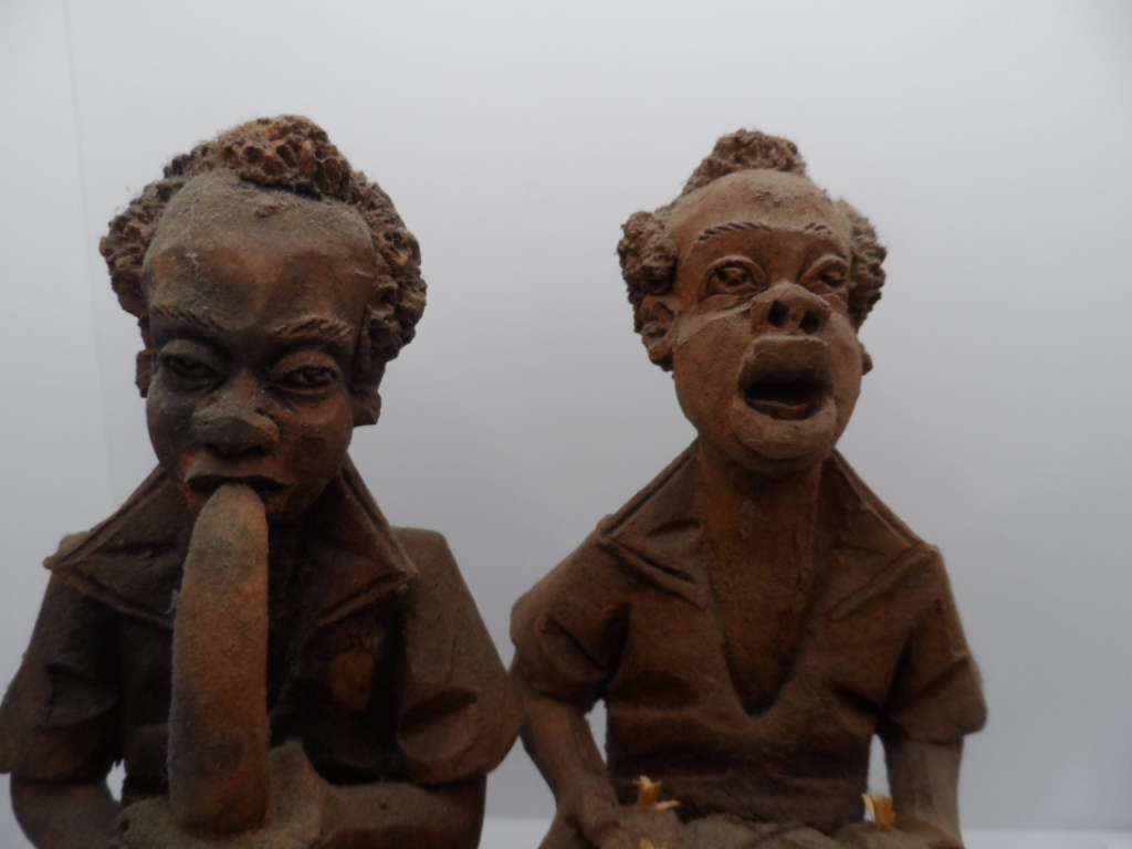 FOUR MUSICIANS , CLAY,  14 TO 21 CM TALL