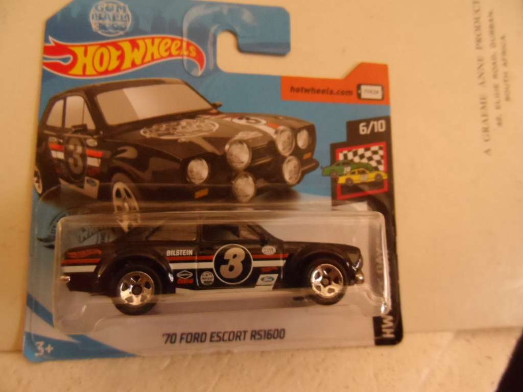Hot Wheels - 2019  '70 Ford Escort RS1600 (Black) HW Race Day 6/10 - 102/250-sealed short card [m57]