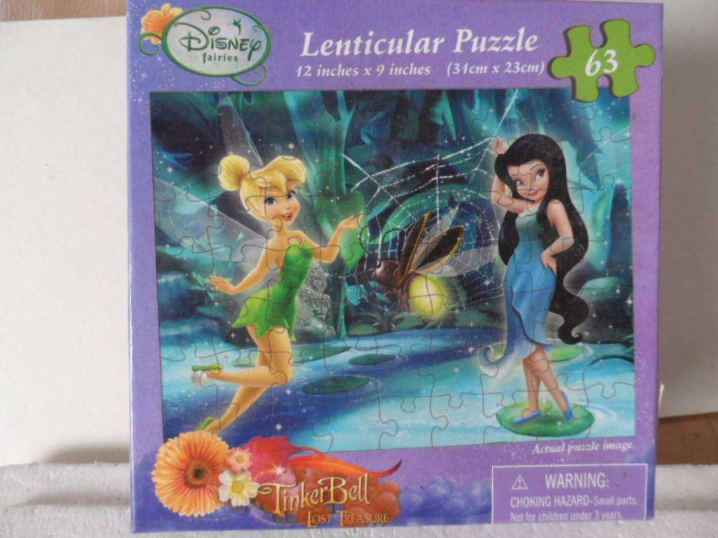Disney fairies lenticular puzzle-tinkerbell lost treasure- 63 pce sealed