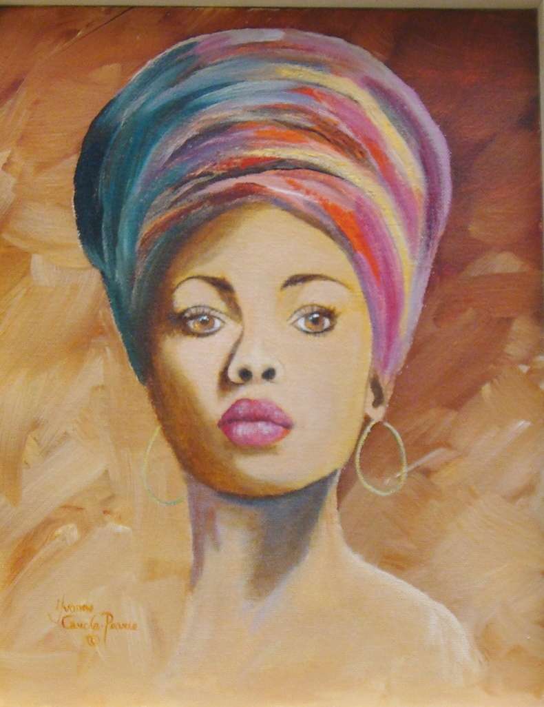 ` THEMBI`  - BEAUTIFUL  OIL  -  Size  360mm x 280mm by YVONNE CAROLA-PEARCE - FRAME IS AVAILABLE
