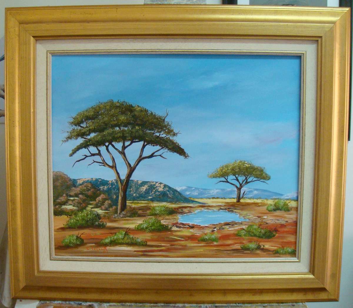 ` SABI`  -  BEAUTIFULY FRAMED OIL - ORIGINAL !!  by  C. Leeferink - Size 850mm x 750mm