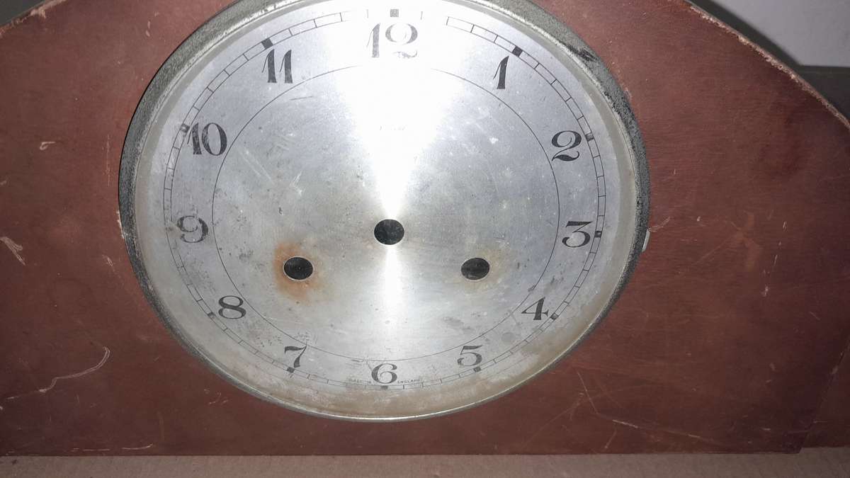 Mantle clock housing with dial & glass only - as per pics