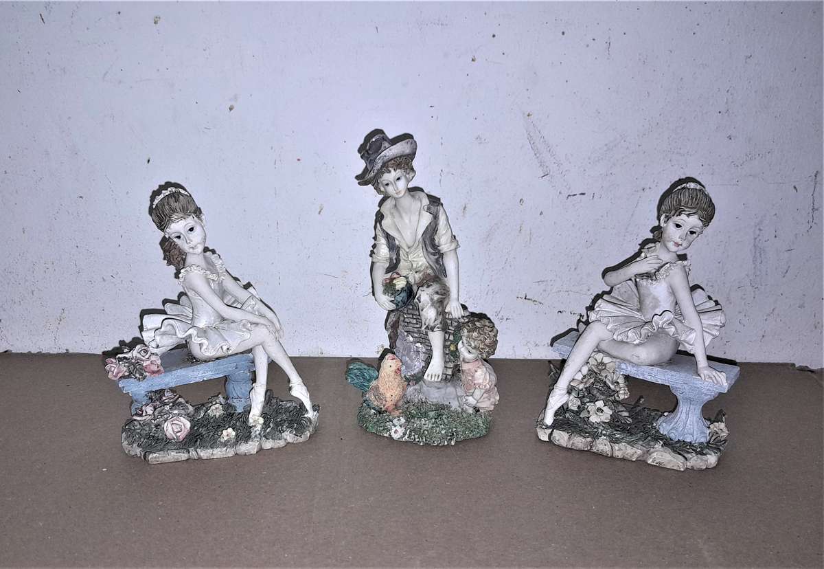 3 Figurines - H12 &14cm - for garden? -  as per pictures