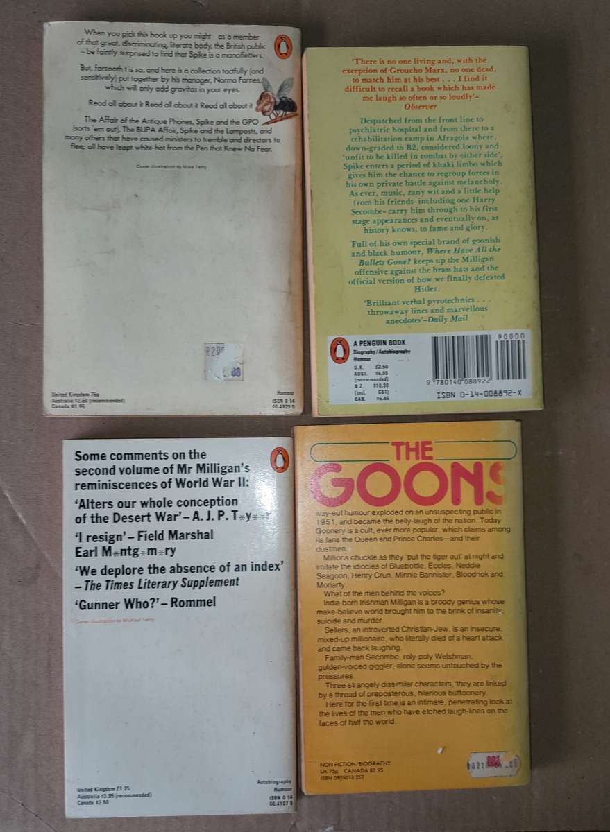 3 Spike Milligan & another novel - see pics