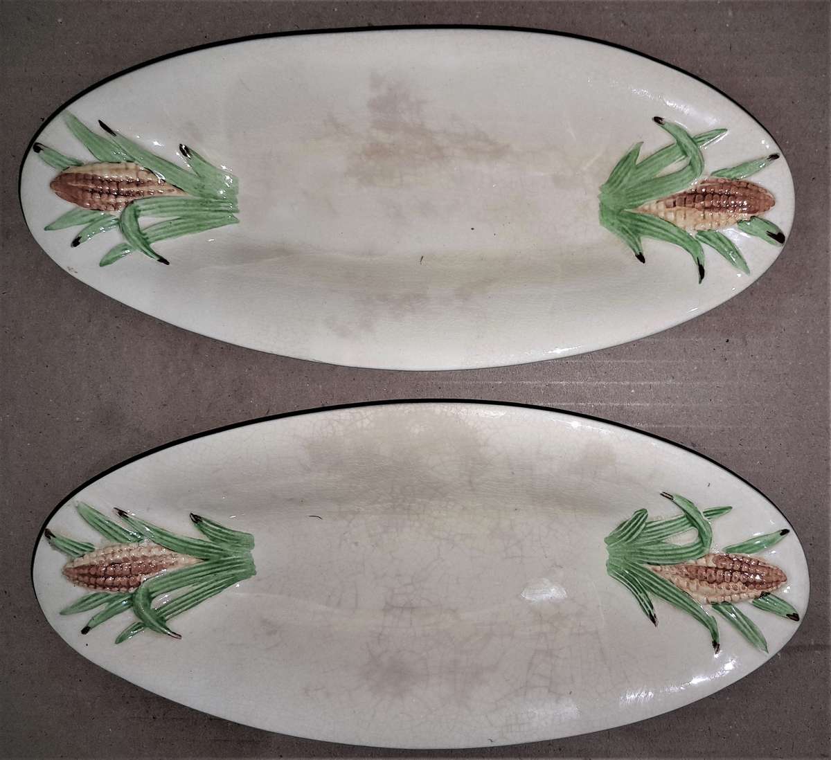 Clarice Cliff Corn Dish x2 -Newport Potteries -Moulded Corn Design  - As per pictures - bid per dish
