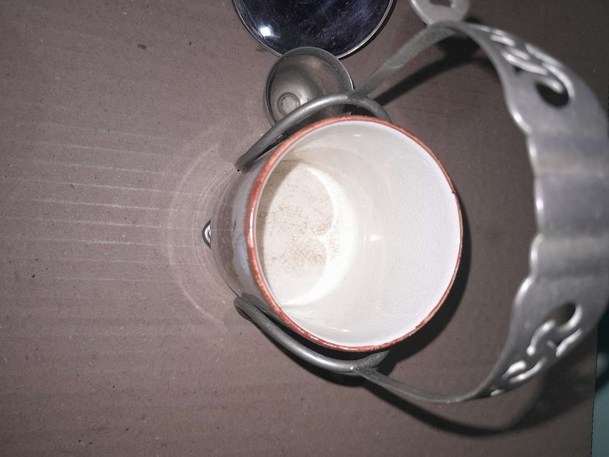 Vintage Sandland Ware Sugar/Mustard Bowl on Stand -  Hanley Staffordshire England - As per pictures