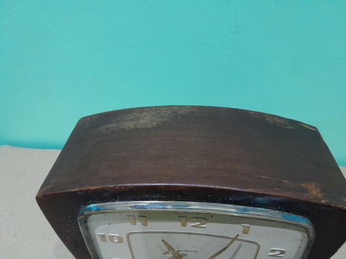 Smiths Mantle Clock - Great Britain - Working - To Restore - See Pics - Glass & Chime Out
