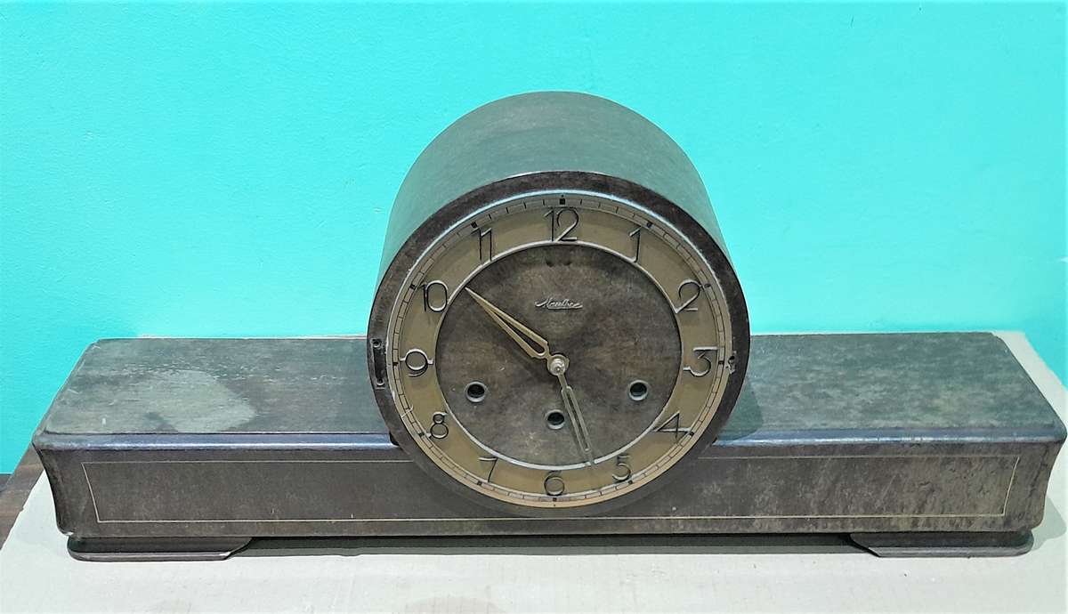 Mauthe Westminster (Movement W500} Chime Clock to Restore -worked & stopped no glass, pendelum & key
