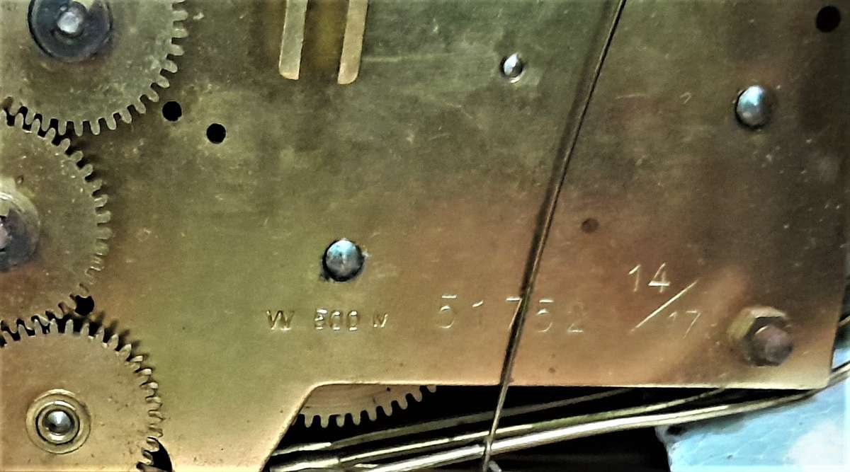 Mauthe Westminster (Movement W500} Chime Clock to Restore -worked & stopped no glass, pendelum & key