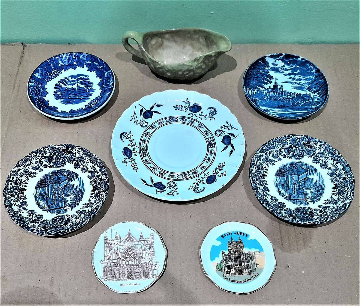 7 Small Display Plates & a Gravy Boat  - View Makers Mark - As per pictures