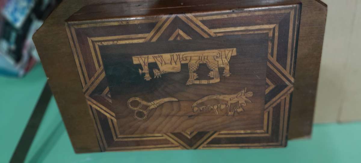 3 Wooden Storage Boxes, includes a cutlery & sewing kit - as per pictures