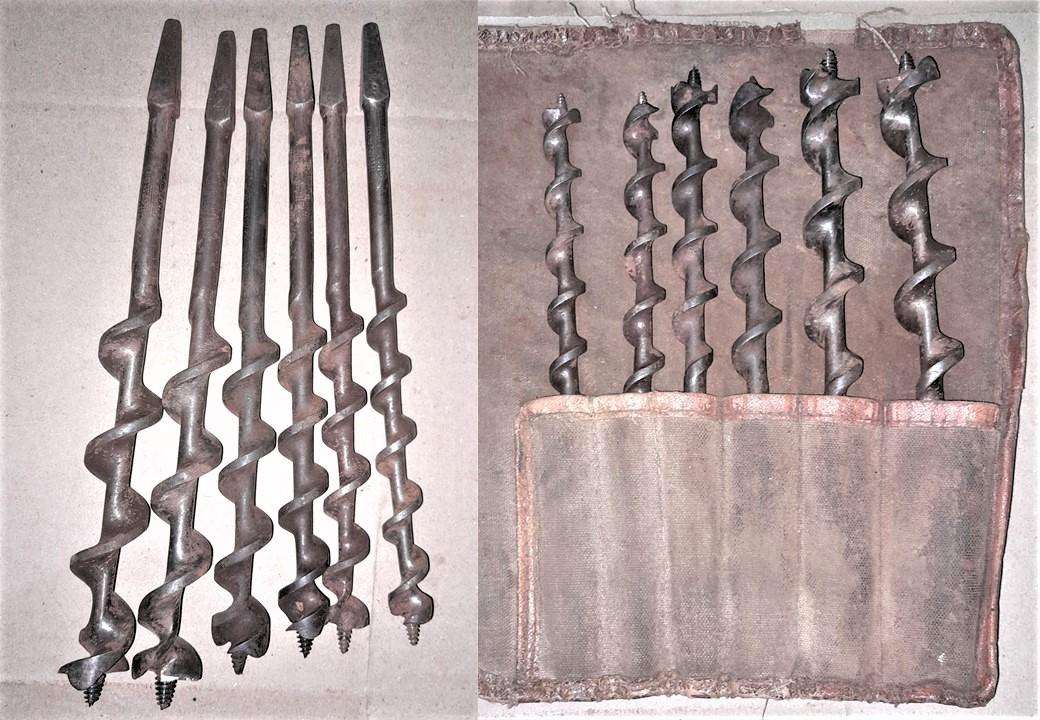 6 Irwin auger bits - sizes 9. 10. 11. 12. 14, 15 + case- as per pictures