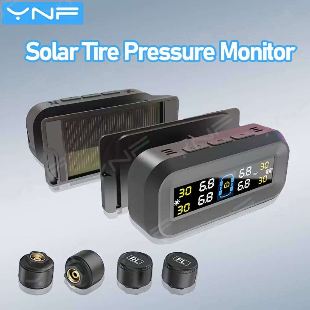 Tire Pressure Monitor with solar + cable charging