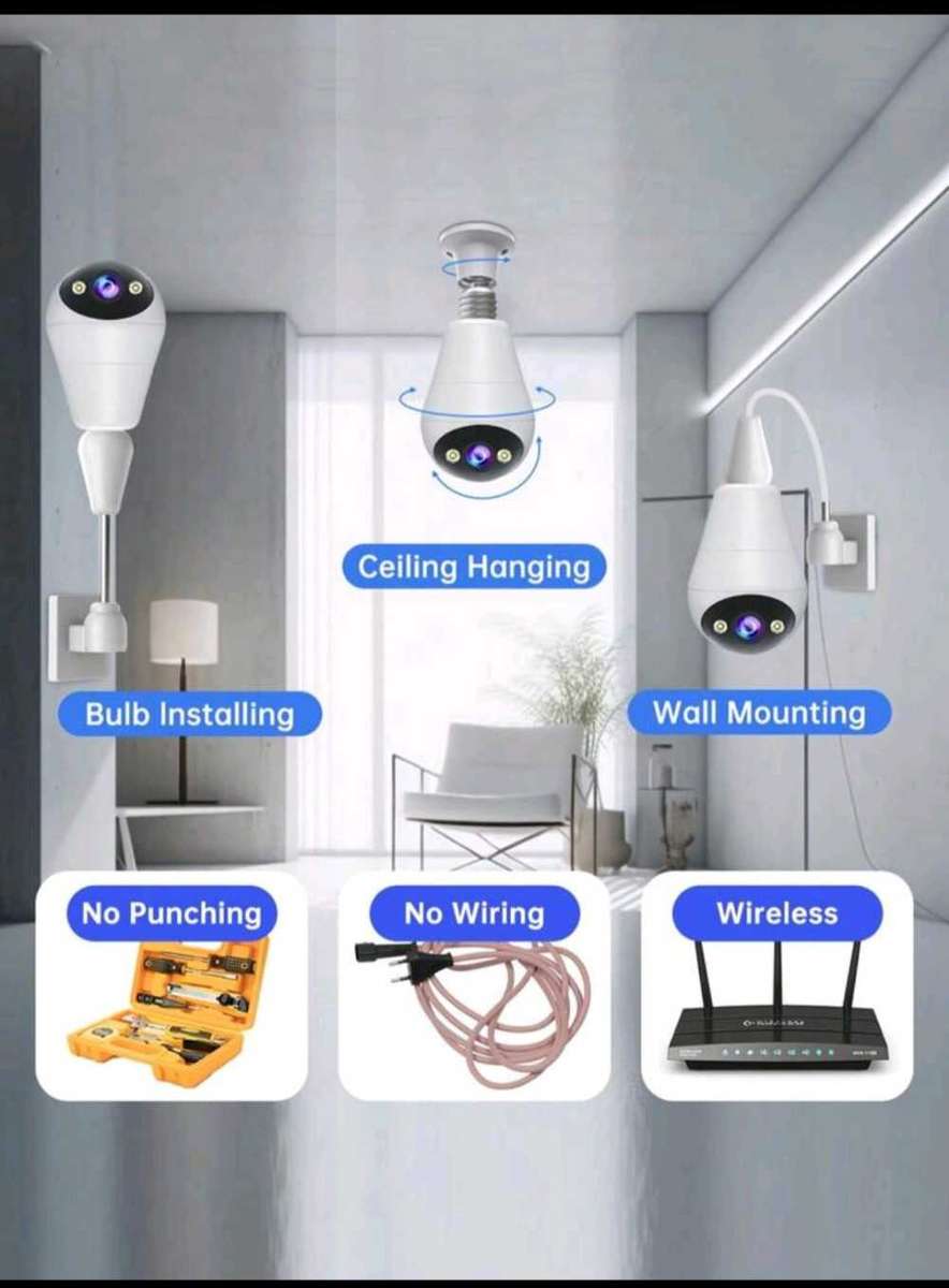 3MP Wireless Security Light Bulb Camera