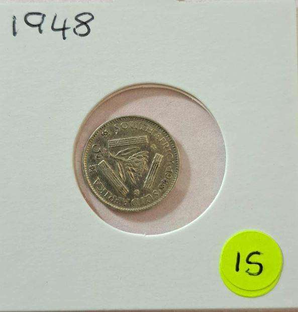1948 South Africa Union 3 Pence in Mylar #15
