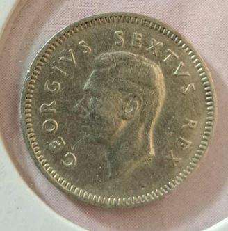 1948 South Africa Union 3 Pence in Mylar #15