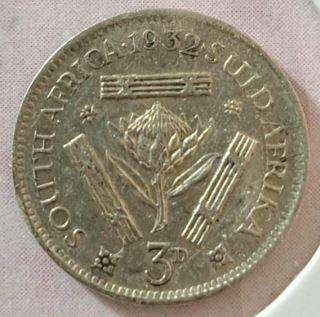1932 South Africa Union 3 Pence in Mylar #1