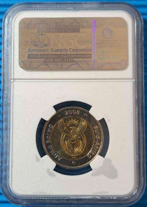 *** 2008 - SA R5 NELSON MANDELA - NGC GRADED MS66 ***