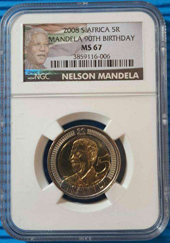 *** 2008 - SA R5 NELSON MANDELA - NGC GRADED MS67 ***