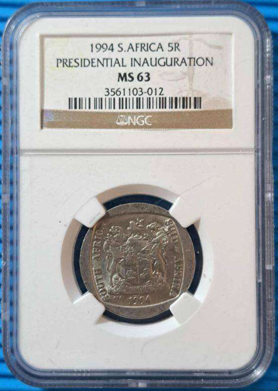 *** 1994 - SA R5 INAUGURATION - NGC MS63 ***